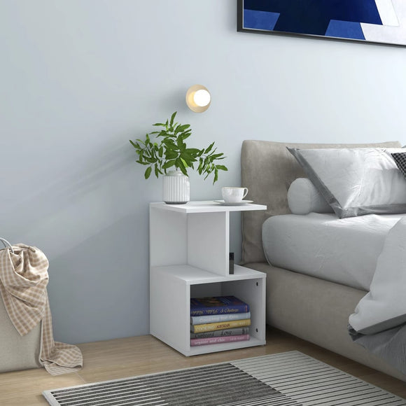 NNEVL Bedside Cabinet White 35x35x55 cm Chipboard