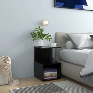 NNEVL Bedside Cabinets 2 pcs Black 35x35x55 cm Chipboard