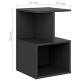 NNEVL Bedside Cabinet Grey 35x35x55 cm Chipboard