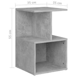 NNEVL Bedside Cabinets 2 pcs Concrete Grey 35x35x55 cm Chipboard