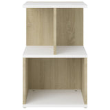 NNEVL Bedside Cabinet White and Sonoma Oak 35x35x55 cm Chipboard