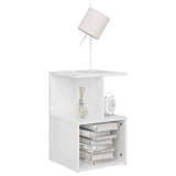 NNEVL Bedside Cabinet High Gloss White 35x35x55 cm Chipboard