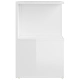 NNEVL Bedside Cabinet High Gloss White 35x35x55 cm Chipboard