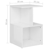 NNEVL Bedside Cabinet High Gloss White 35x35x55 cm Chipboard