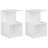 NNEVL Bedside Cabinets 2 pcs High Gloss White 35x35x55 cm Chipboard