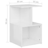 NNEVL Bedside Cabinets 2 pcs High Gloss White 35x35x55 cm Chipboard