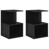 NNEVL Bedside Cabinets 2 pcs High Gloss Black 35x35x55 cm Chipboard