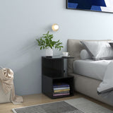 NNEVL Bedside Cabinets 2 pcs High Gloss Black 35x35x55 cm Chipboard