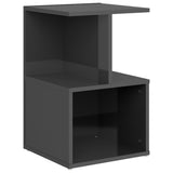 NNEVL Bedside Cabinet High Gloss Grey 35x35x55 cm Chipboard