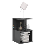 NNEVL Bedside Cabinet High Gloss Grey 35x35x55 cm Chipboard
