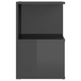 NNEVL Bedside Cabinet High Gloss Grey 35x35x55 cm Chipboard