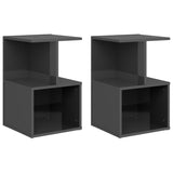 NNEVL Bedside Cabinets 2 pcs High Gloss Grey 35x35x55 cm Chipboard
