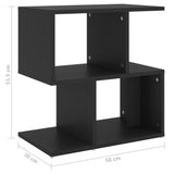 NNEVL Bedside Cabinet Black 50x30x51.5 cm Chipboard
