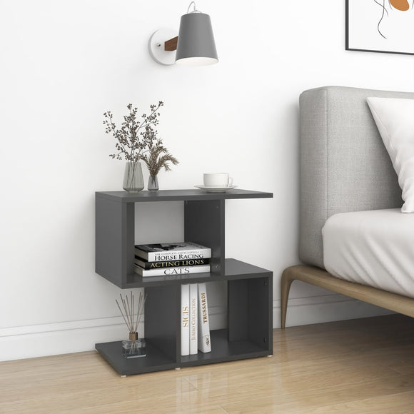 NNEVL Bedside Cabinet Grey 50x30x51.5 cm Chipboard