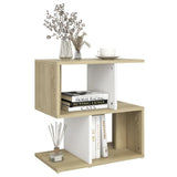 NNEVL Bedside Cabinets 2pcs White and Sonoma Oak 50x30x51.5cm Chipboard
