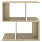 NNEVL Bedside Cabinets 2pcs White and Sonoma Oak 50x30x51.5cm Chipboard