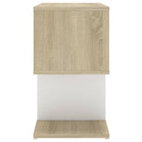 NNEVL Bedside Cabinets 2pcs White and Sonoma Oak 50x30x51.5cm Chipboard