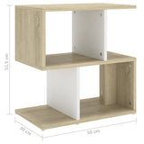 NNEVL Bedside Cabinets 2pcs White and Sonoma Oak 50x30x51.5cm Chipboard