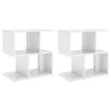 NNEVL Bedside Cabinets 2 pcs High Gloss White 50x30x51.5 cm Chipboard