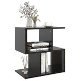 NNEVL Bedside Cabinet High Gloss Black 50x30x51.5 cm Chipboard