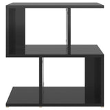 NNEVL Bedside Cabinet High Gloss Black 50x30x51.5 cm Chipboard