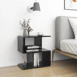 NNEVL Bedside Cabinet High Gloss Black 50x30x51.5 cm Chipboard
