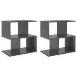 NNEVL Bedside Cabinets 2 pcs High Gloss Grey 50x30x51.5 cm Chipboard