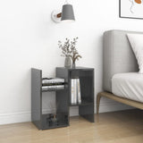 NNEVL Bedside Cabinets 2 pcs High Gloss Grey 50x30x51.5 cm Chipboard