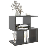 NNEVL Bedside Cabinets 2 pcs High Gloss Grey 50x30x51.5 cm Chipboard