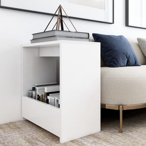 NNEVL Side Table White 50x26x50 cm Chipboard