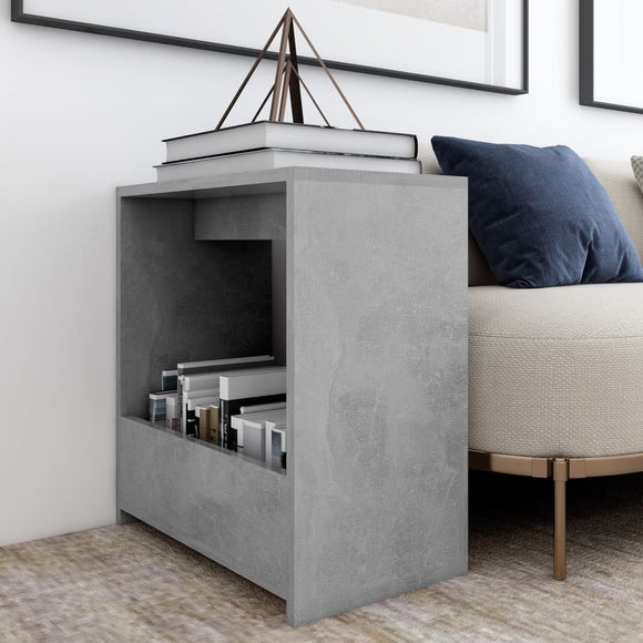 NNEVL Side Table Concrete Grey 50x26x50 cm Chipboard