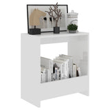 NNEVL Side Table High Gloss White 50x26x50 cm Chipboard