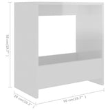 NNEVL Side Table High Gloss White 50x26x50 cm Chipboard