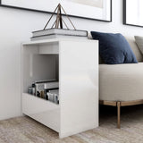 NNEVL Side Table High Gloss White 50x26x50 cm Chipboard