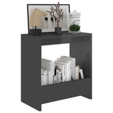 NNEVL Side Table High Gloss Grey 50x26x50 cm Chipboard