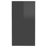 NNEVL Side Table High Gloss Grey 50x26x50 cm Chipboard