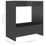 NNEVL Side Table High Gloss Grey 50x26x50 cm Chipboard