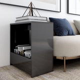NNEVL Side Table High Gloss Grey 50x26x50 cm Chipboard