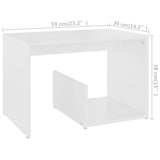 NNEVL Side Table White 59x36x38 cm Chipboard