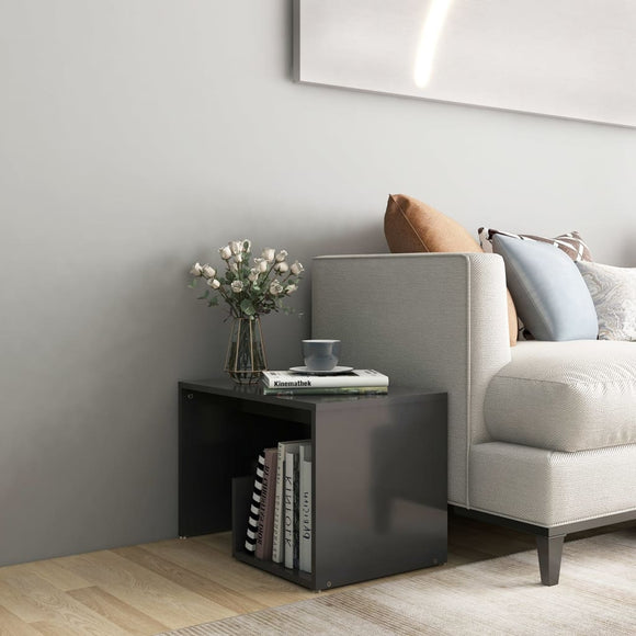 NNEVL Side Table Grey 59x36x38 cm Chipboard