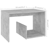 NNEVL Side Table Concrete Grey 59x36x38 cm Chipboard