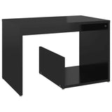 NNEVL Side Table High Gloss Black 59x36x38 cm Chipboard