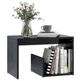NNEVL Side Table High Gloss Black 59x36x38 cm Chipboard