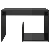 NNEVL Side Table High Gloss Black 59x36x38 cm Chipboard