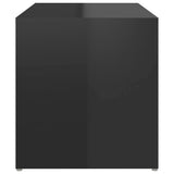 NNEVL Side Table High Gloss Black 59x36x38 cm Chipboard
