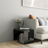 NNEVL Side Table High Gloss Black 59x36x38 cm Chipboard