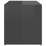NNEVL Side Table High Gloss Grey 59x36x38 cm Chipboard