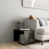 NNEVL Side Table High Gloss Grey 59x36x38 cm Chipboard