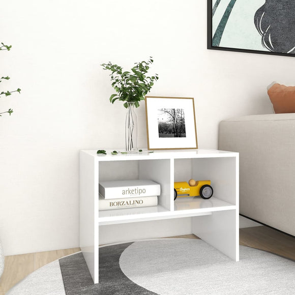NNEVL Side Table White 60x40x45 cm Chipboard