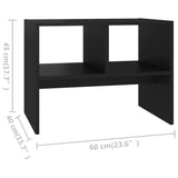 NNEVL Side Table Black 60x40x45 cm Chipboard